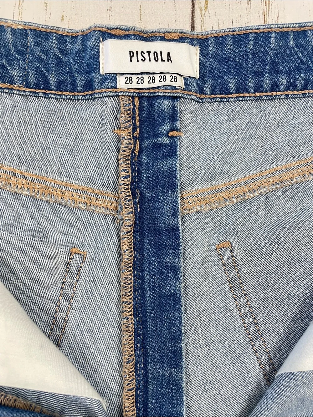 Pistola Denim Winston High Rise Distressed Full Zipper Denim Cut Off Shorts